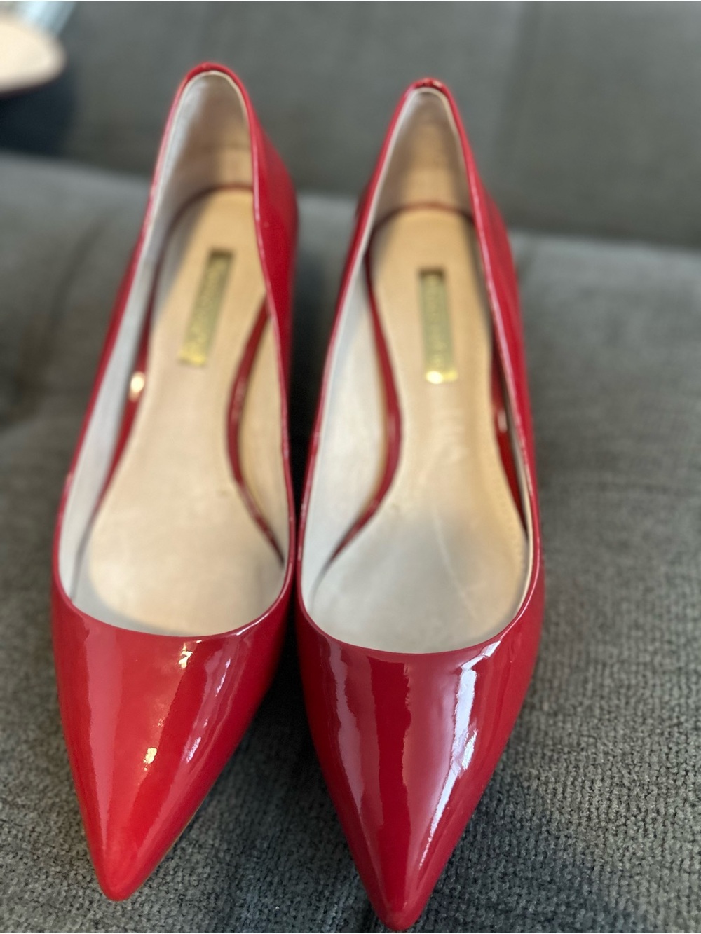 Louise et Cie Red Patent Pointed Toe Pumps